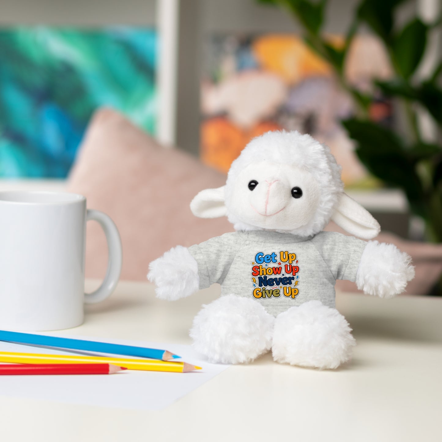 Stuffed Animals with Tee " Get Up Show Up Never Give Up"