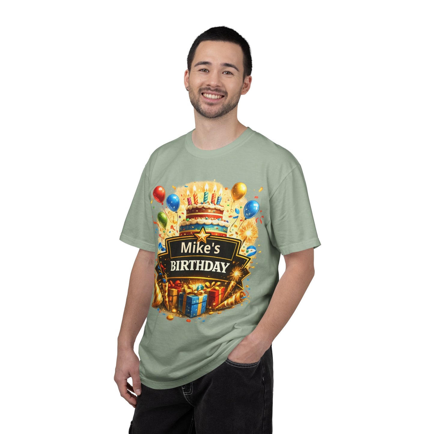 Custom Name Birthday T-Shirt – Get Up Show Up Never Give Up