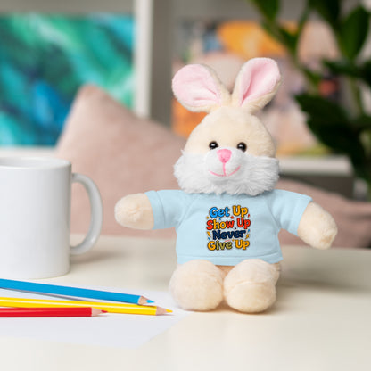 Stuffed Animals with Tee " Get Up Show Up Never Give Up"