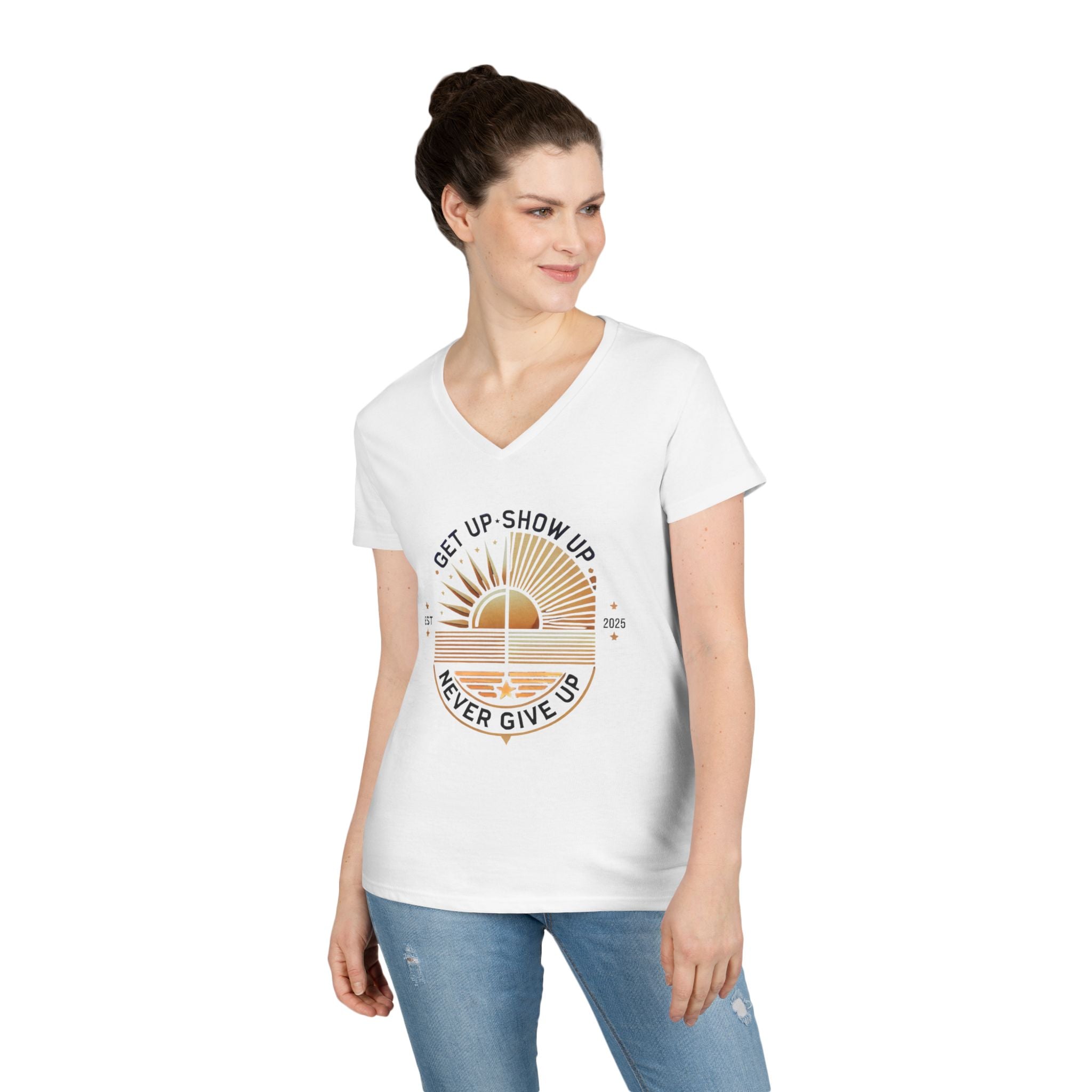 Women's V Neck-Strength in Motion