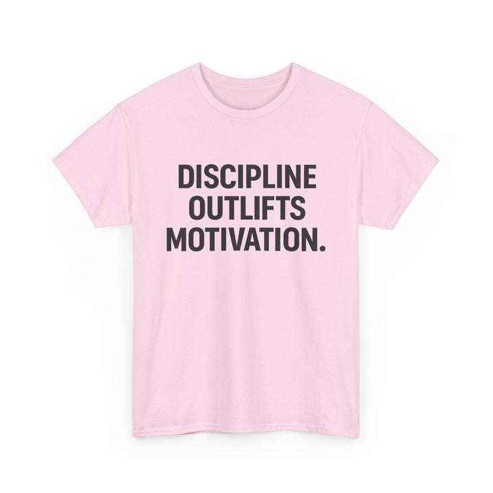 Discipline Outlifts Motivation. Unisex Heavy Cotton Tee