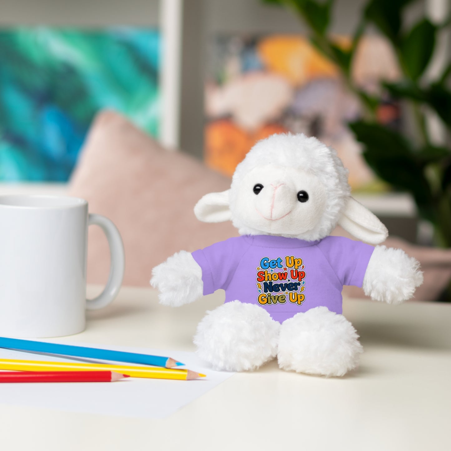 Stuffed Animals with Tee " Get Up Show Up Never Give Up"