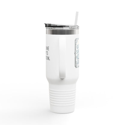Discipline Outlifts Motivation Insulated Travel Mug, 40oz