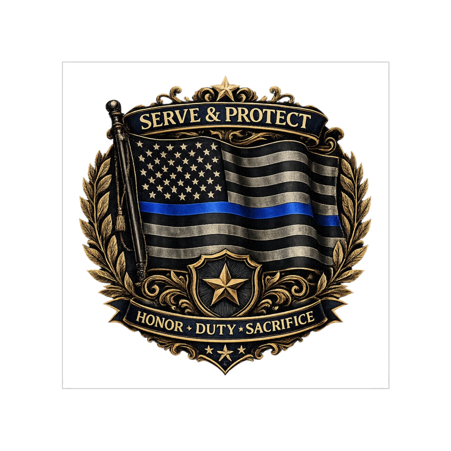 Blue Line Legacy Waterproof Sticker