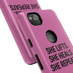 She lifts. She heals. She repeats. Tough Phone Cases