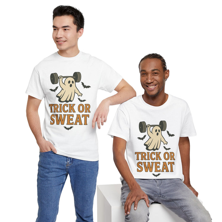 Trick or Sweat. Halloween Unisex Heavy Cotton Tee