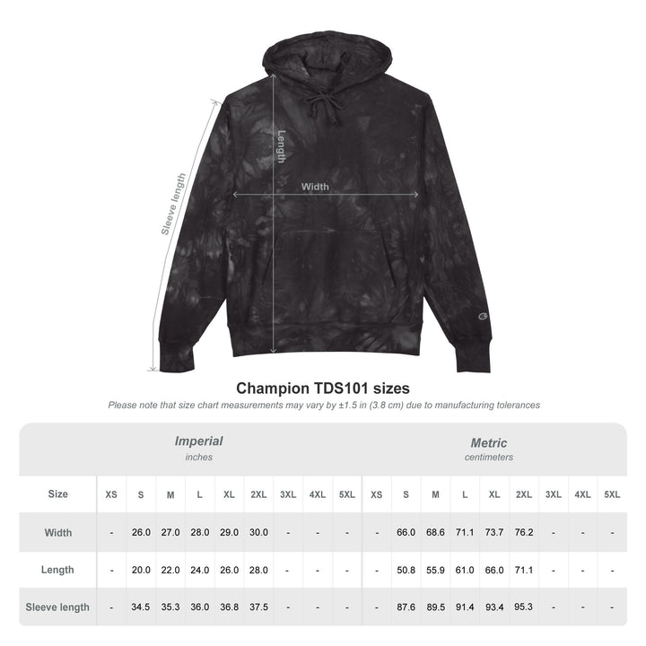 Get Up Show Up Never Give Up Unisex Champion Tie-Dye Hoodie (Embroidery)