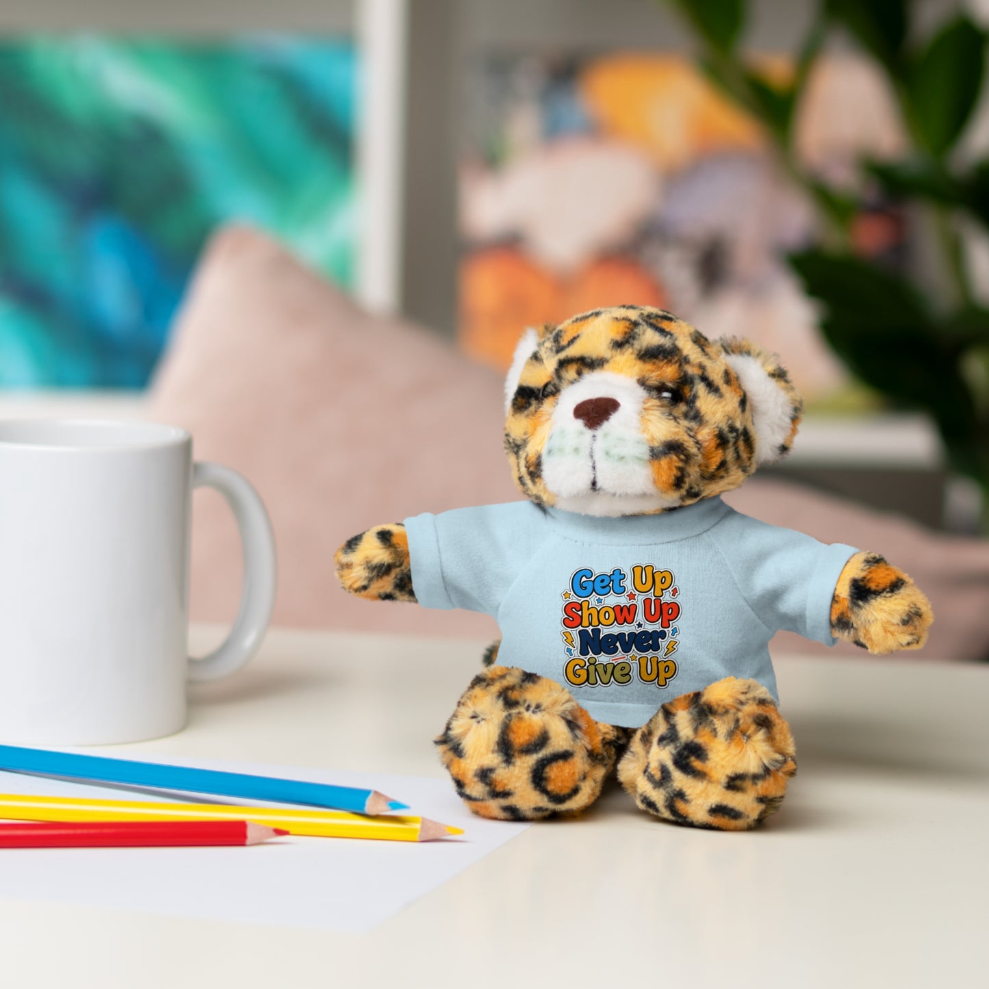Stuffed Animals with Tee " Get Up Show Up Never Give Up"
