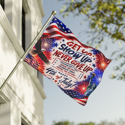 Patriotic 4th of July Double-Sided Flag | American Pride Outdoor Garden & House Flag | USA Independence Day Decor