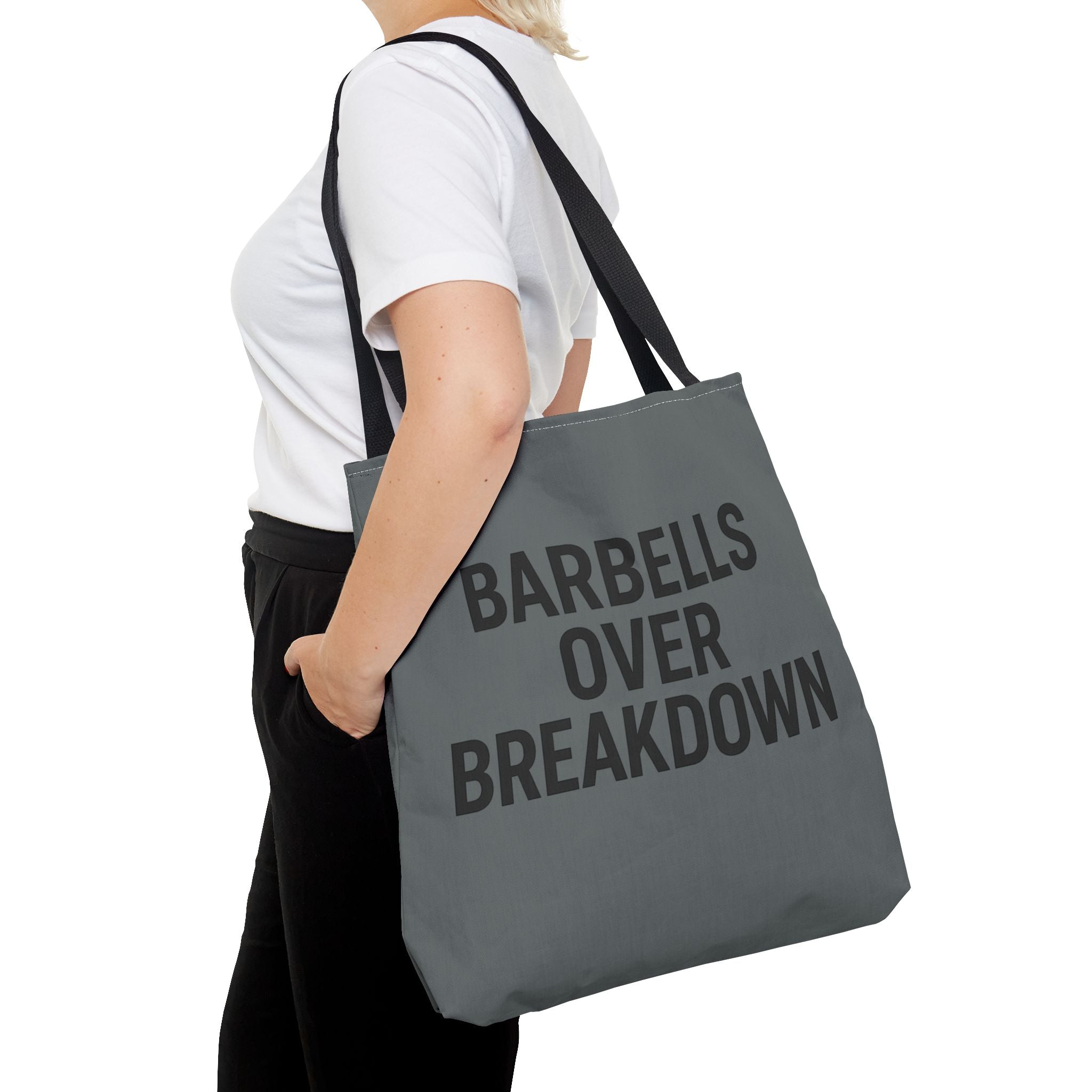 Barbells Over Breakdown Tote Bag