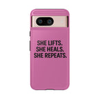 She lifts. She heals. She repeats. Tough Phone Cases