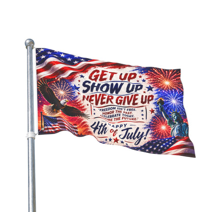 Patriotic 4th of July Double-Sided Flag | American Pride Outdoor Garden & House Flag | USA Independence Day Decor
