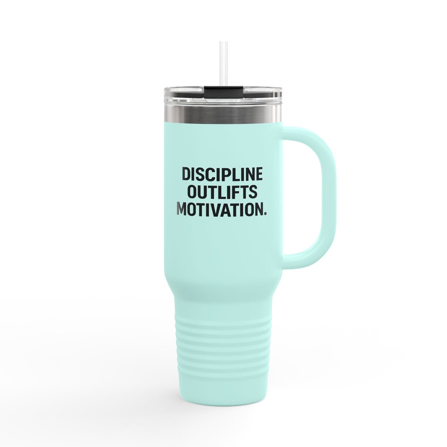 Discipline Outlifts Motivation Insulated Travel Mug, 40oz
