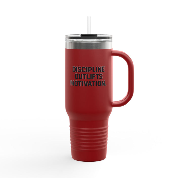 Discipline Outlifts Motivation Insulated Travel Mug, 40oz