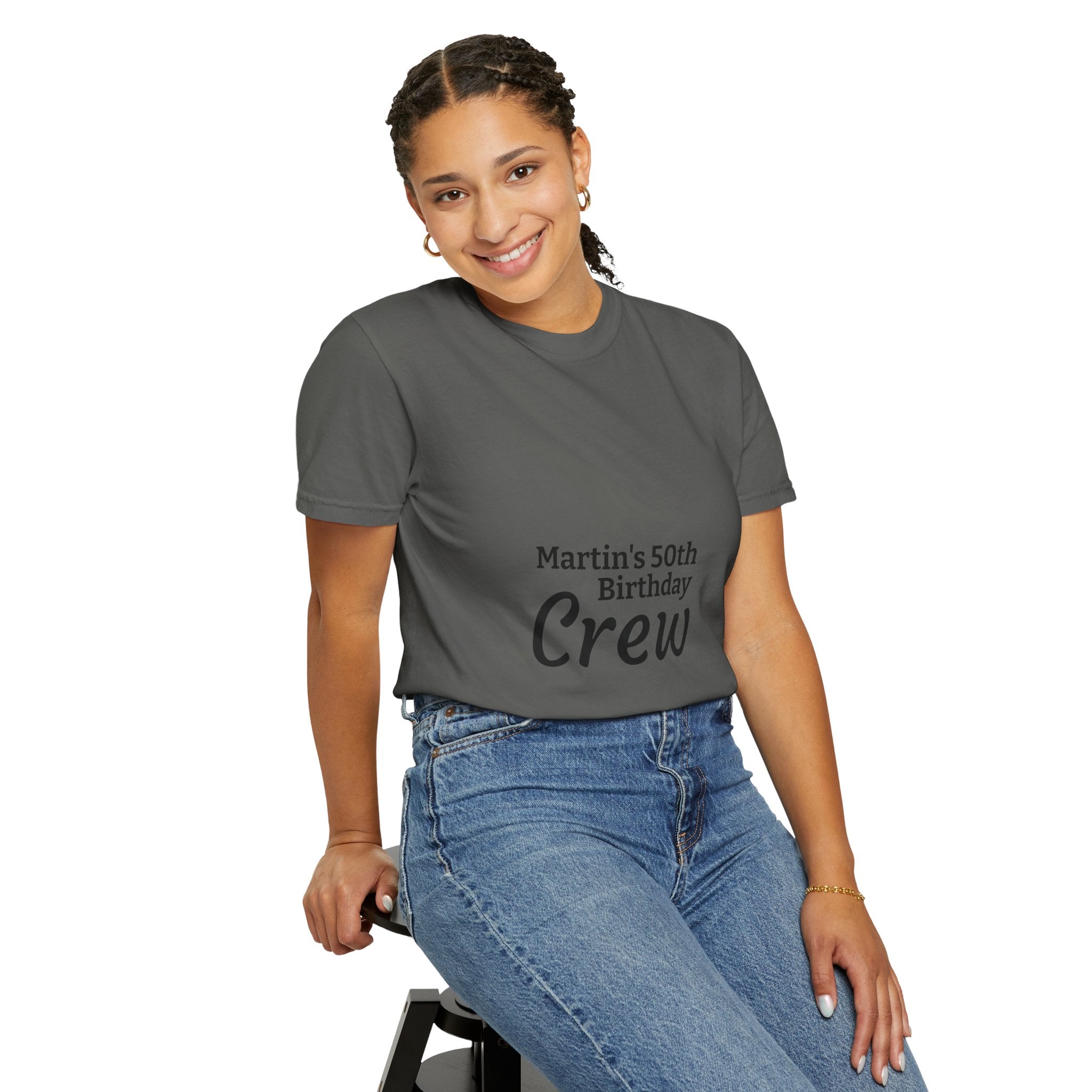 Custom Name & Age Birthday Crew T-Shirt – Personalized Group Shirt