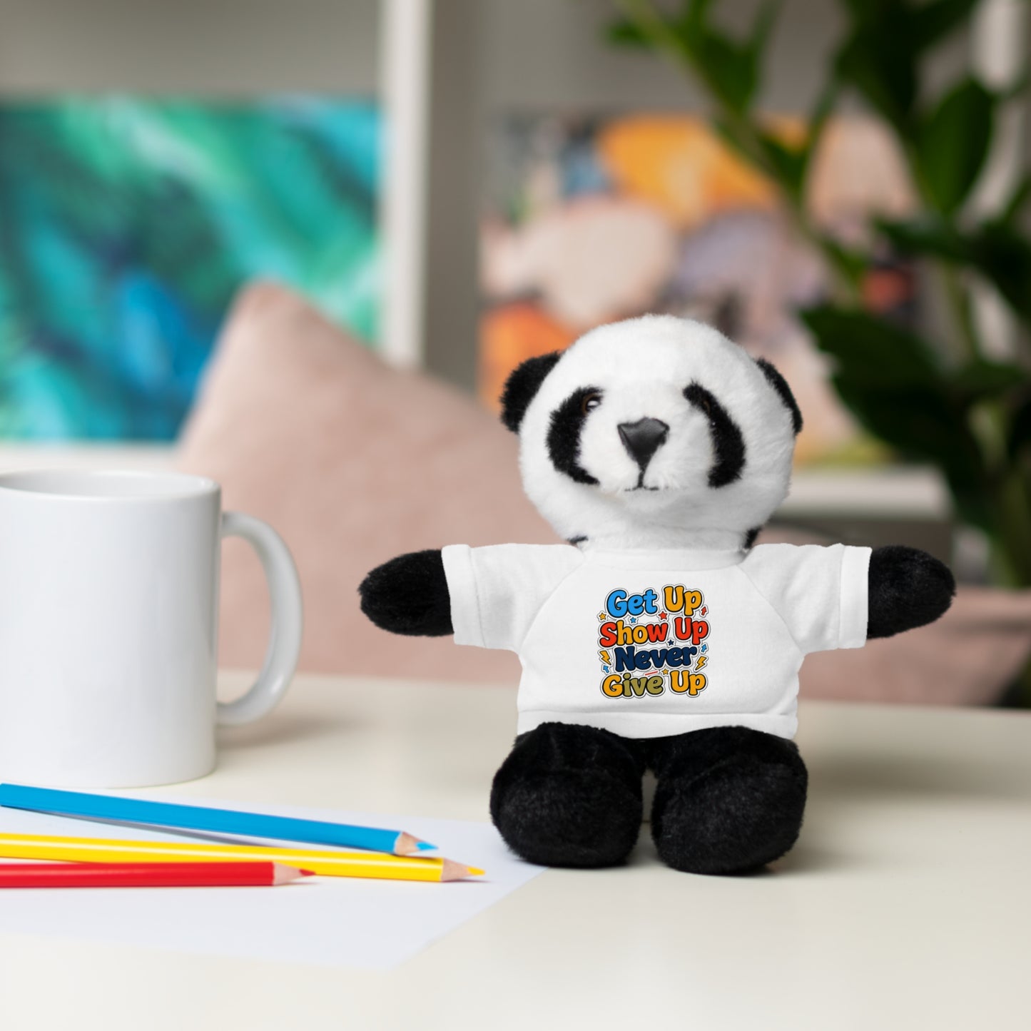 Stuffed Animals with Tee " Get Up Show Up Never Give Up"