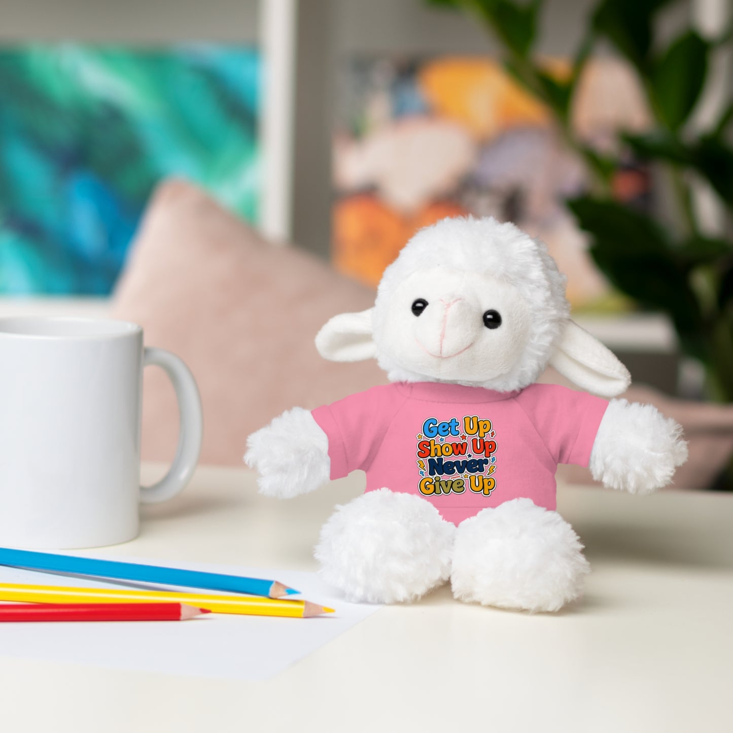 Stuffed Animals with Tee " Get Up Show Up Never Give Up"