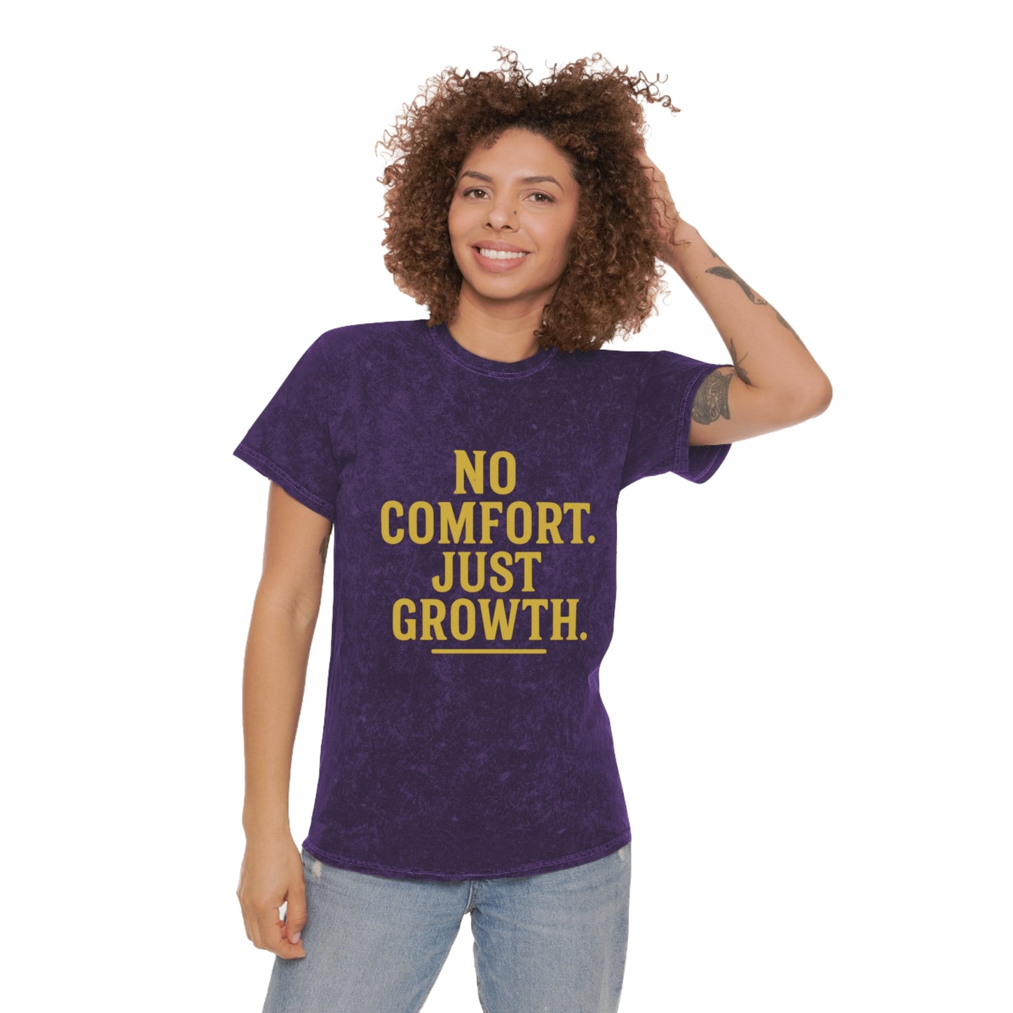 No Comfort. Just Growth. Unisex Vintage Mineral Wash Tee