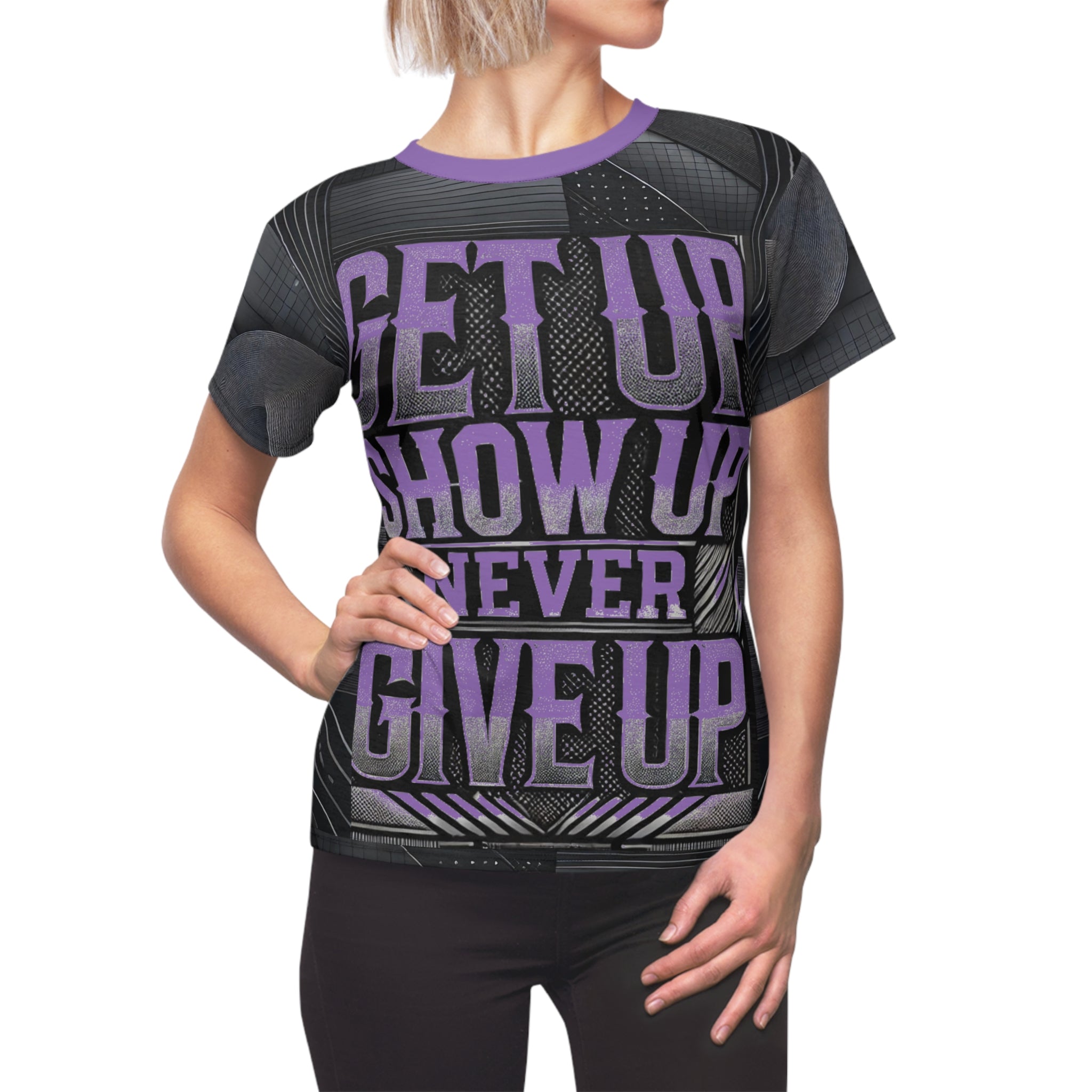 Women's Relentless Drive Tee – Get Up, Show Up, Never Give Up (Light Purple)