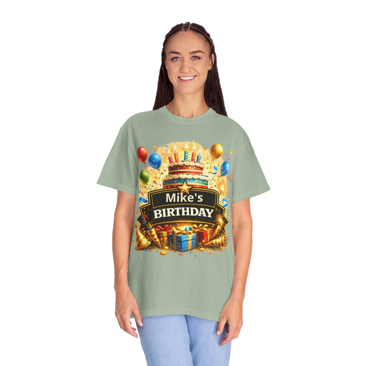 Custom Name Birthday T-Shirt – Get Up Show Up Never Give Up