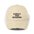 Barbells Over Breakdown: Unisex Distressed Cap