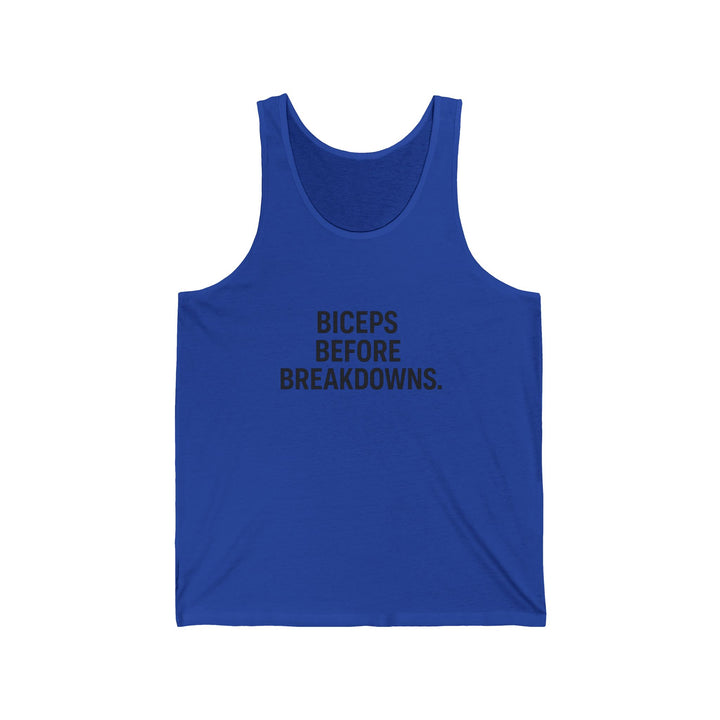 Biceps before breakdowns muscle tank