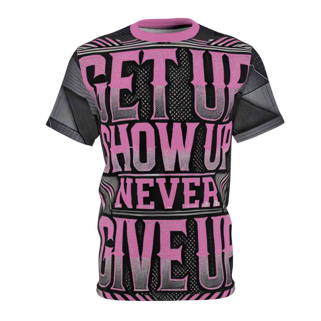 Relentless Drive Tee – Get Up, Show Up, Never Give Up (Light Pink)