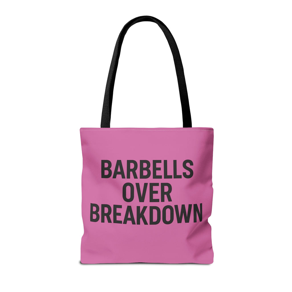 Barbells Over Breakdown Tote Bag