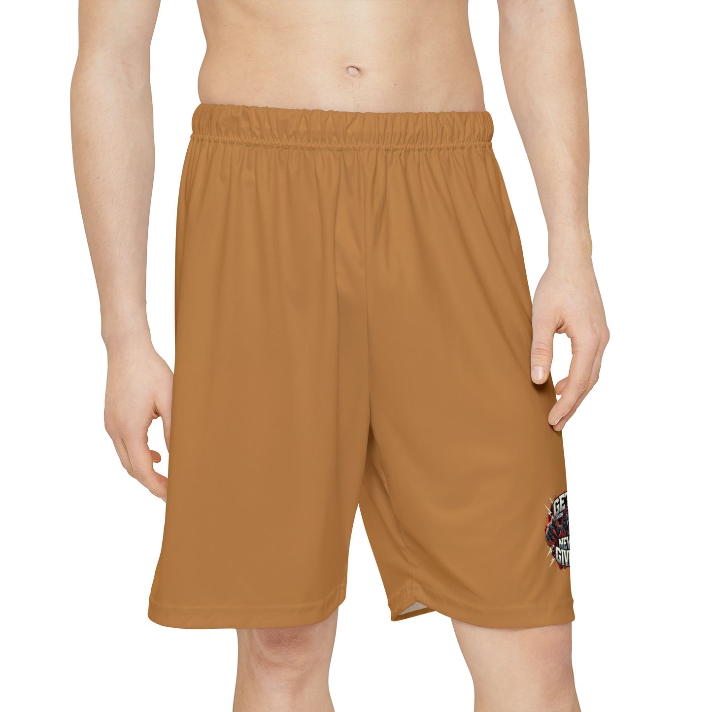 Relentless Performance Men’s Sports Shorts (Light Brown)