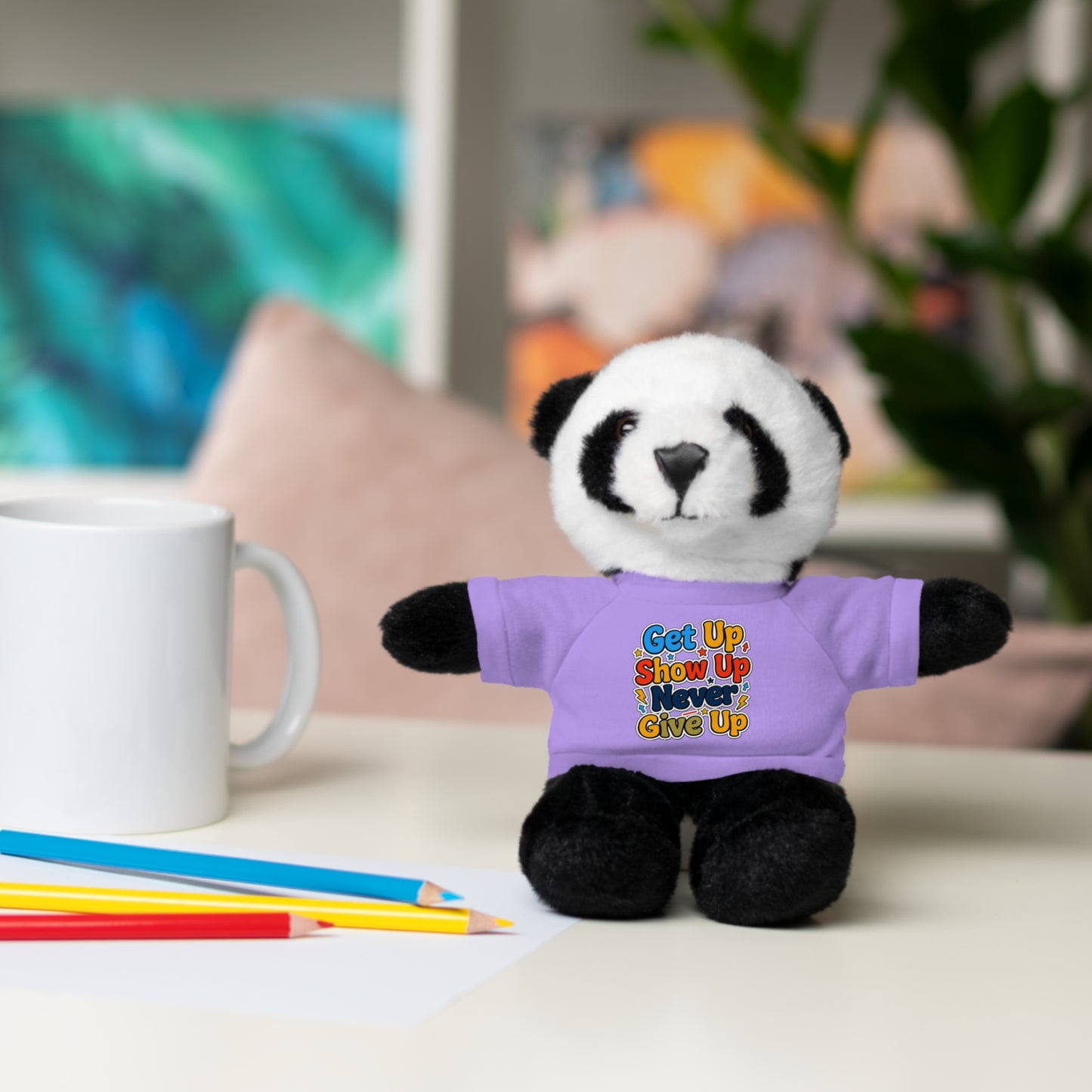 Stuffed Animals with Tee " Get Up Show Up Never Give Up"