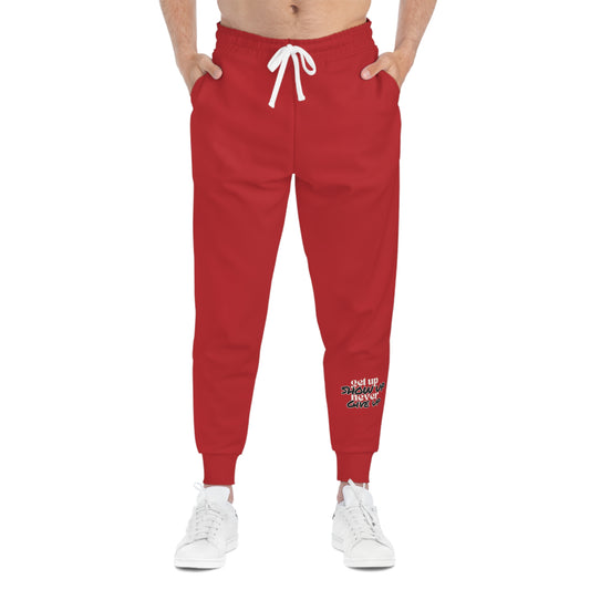 Elite Motivational UNISEX Joggers – Achieve in Comfort & Style (Red)