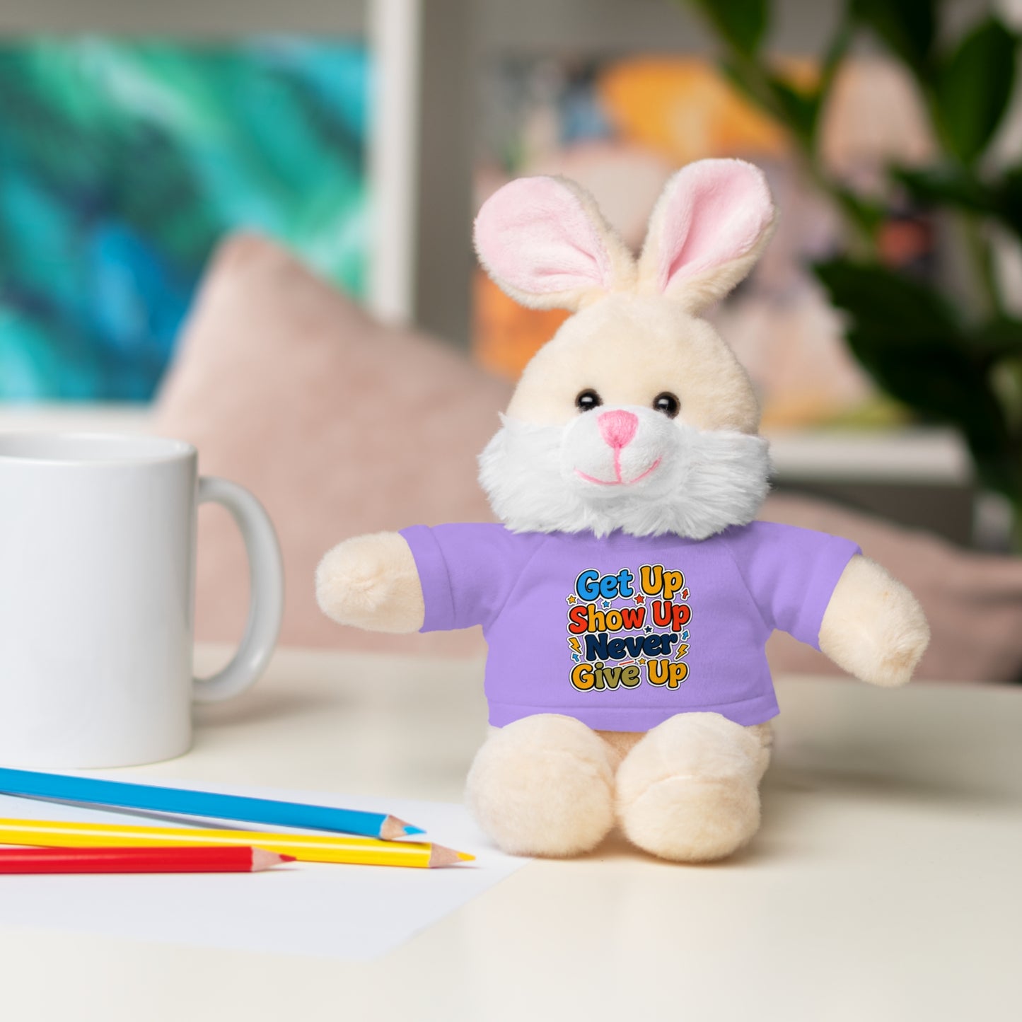 Stuffed Animals with Tee " Get Up Show Up Never Give Up"