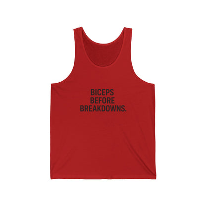 Biceps before breakdowns muscle tank