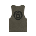 Barbells over breakdown muscle tank
