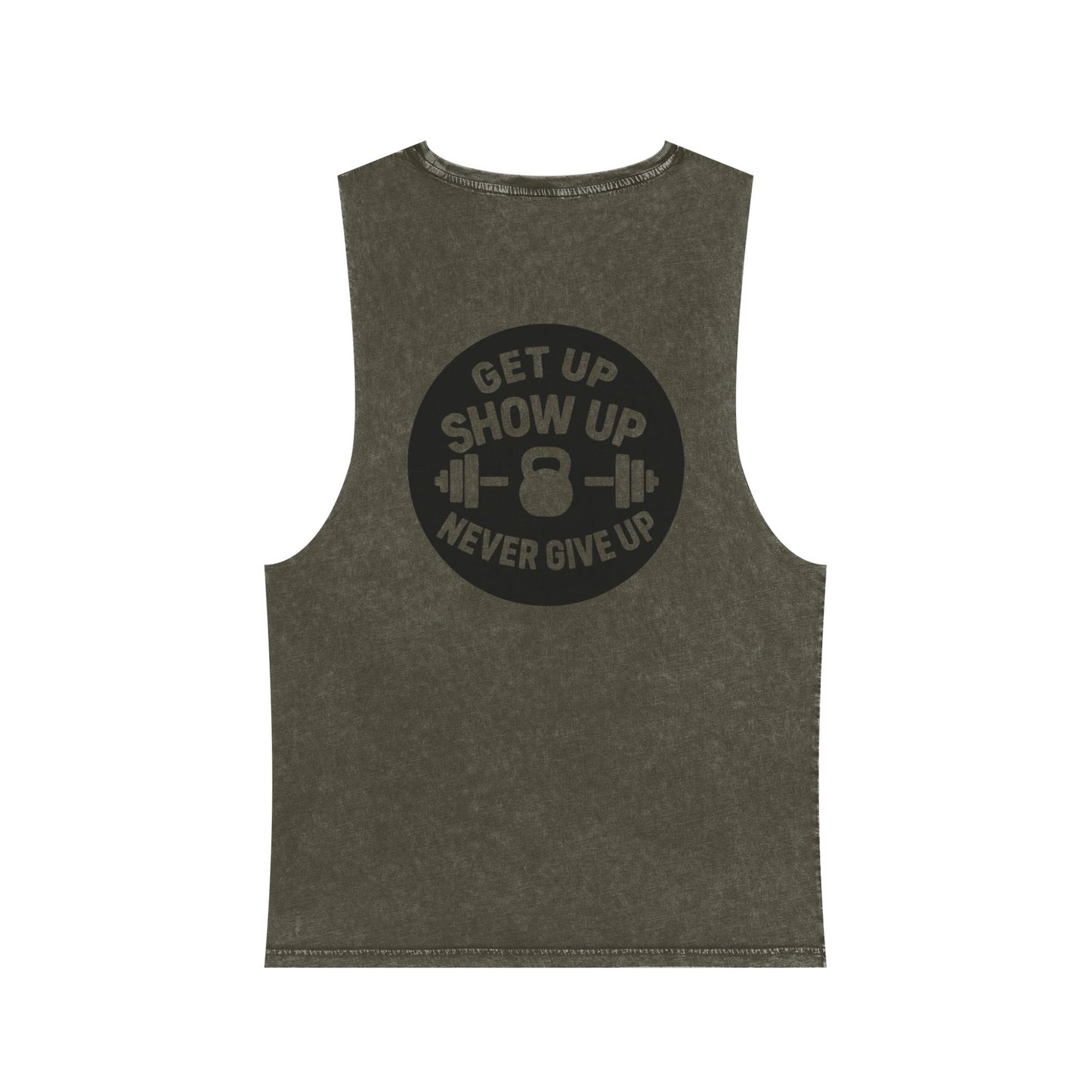 Barbells over breakdown muscle tank