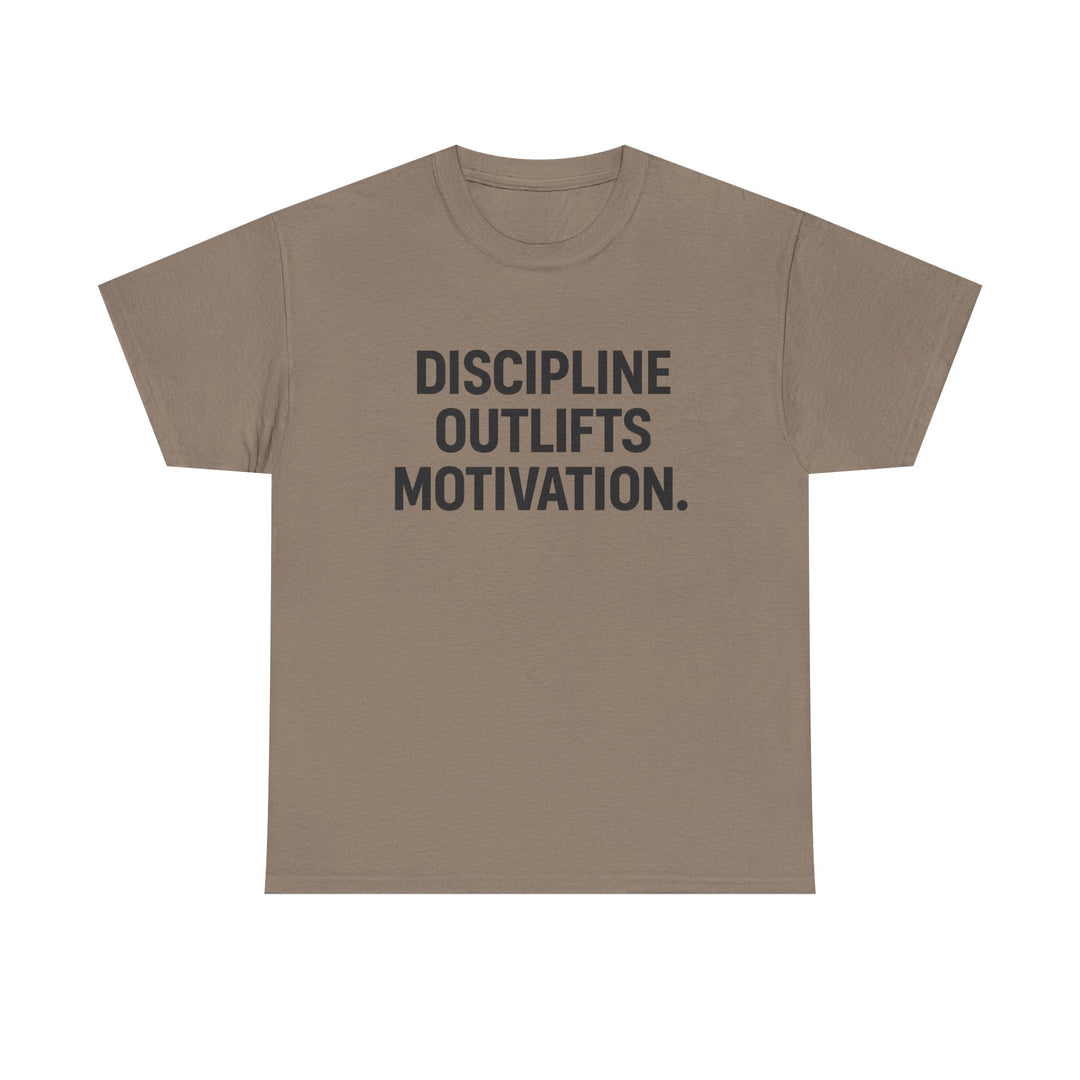 Discipline Outlifts Motivation. Unisex Heavy Cotton Tee