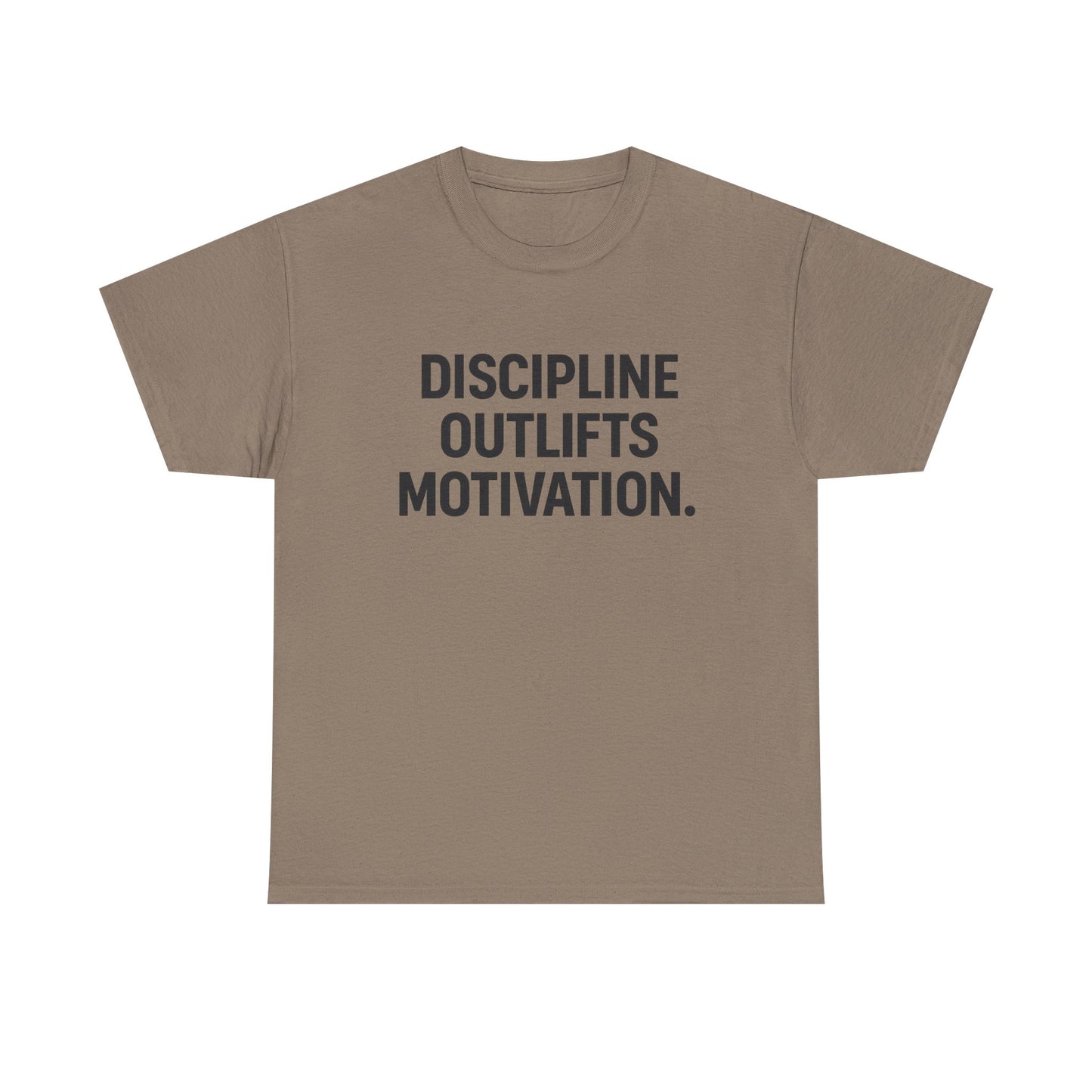Discipline Outlifts Motivation. Unisex Heavy Cotton Tee