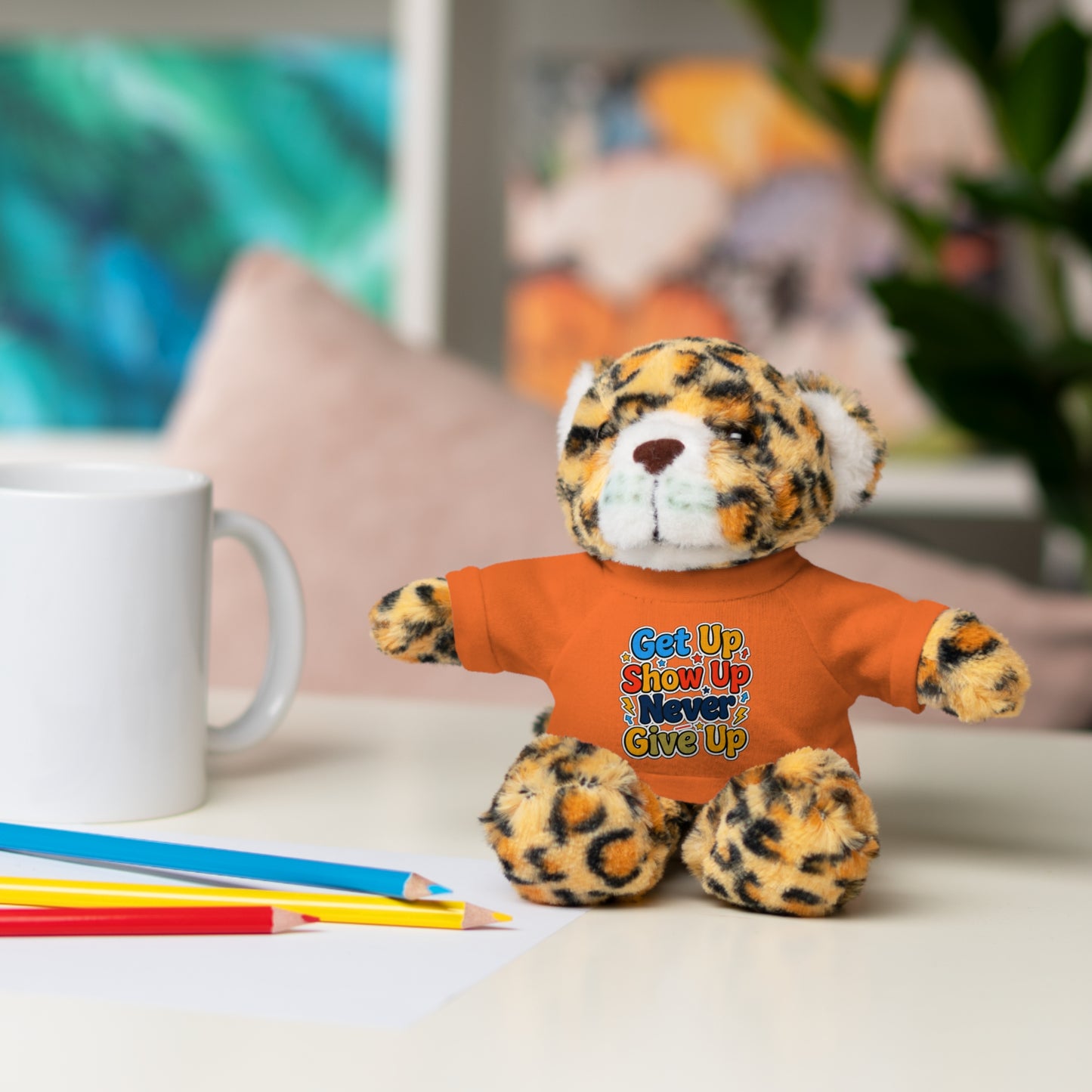 Stuffed Animals with Tee " Get Up Show Up Never Give Up"