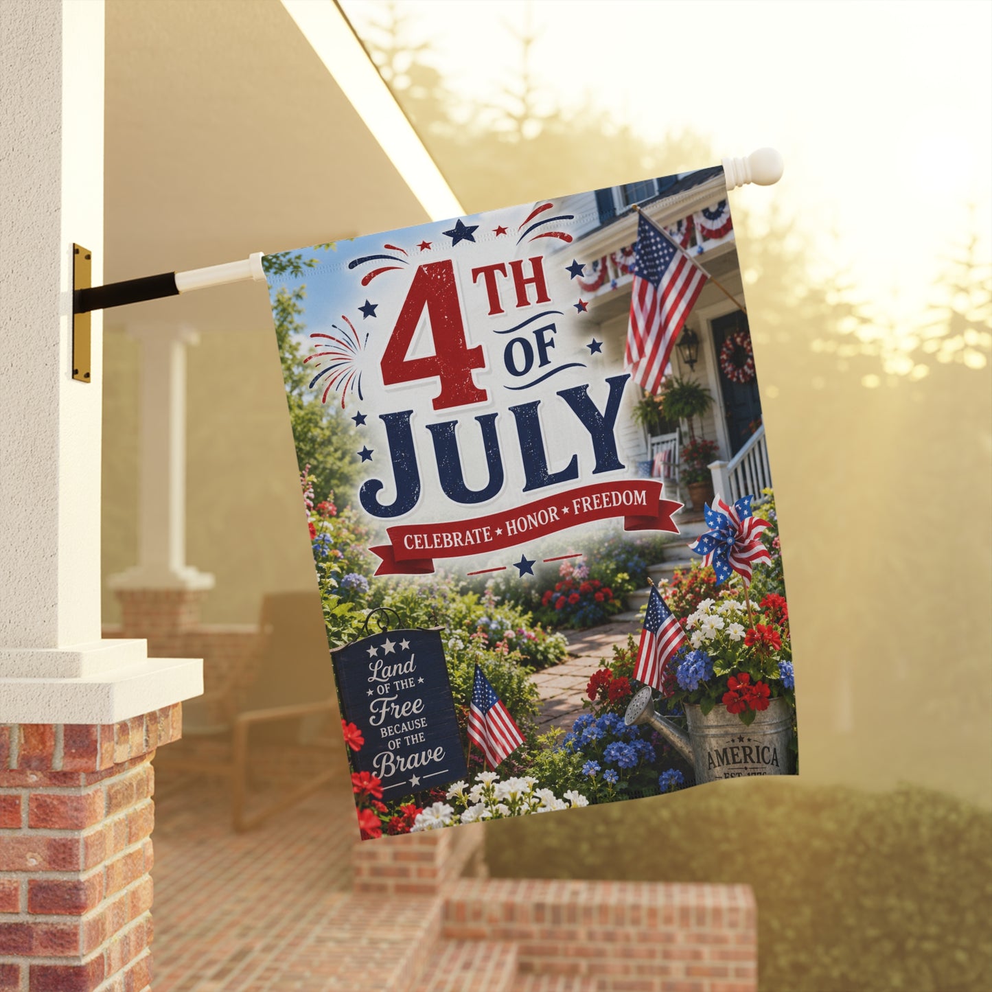 4th of July Outdoor Banner – Patriotic Garden Flag for Home, Porch & Lawn Decorations