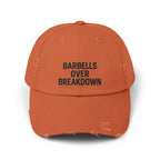 Barbells Over Breakdown: Unisex Distressed Cap