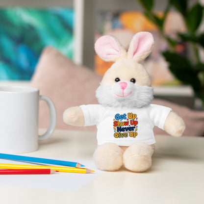 Stuffed Animals with Tee " Get Up Show Up Never Give Up"