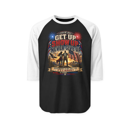 Patriotic 4th of July Baseball Raglan Shirt | Men's & Women's USA Independence Day Three-Quarter Sleeve Tee | American Pride Apparel