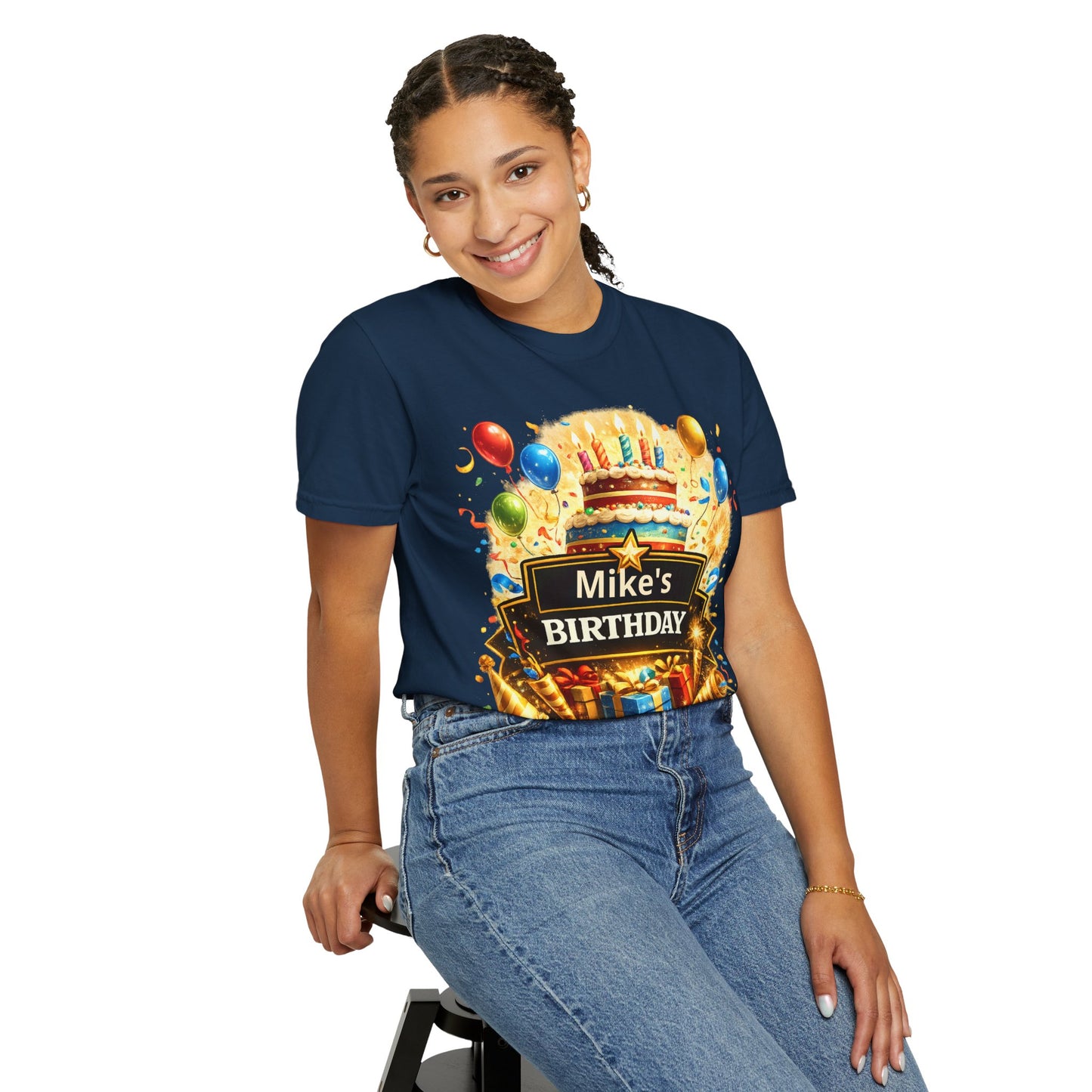 Custom Name Birthday T-Shirt – Get Up Show Up Never Give Up