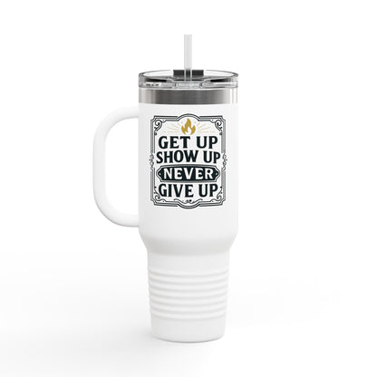 Discipline Outlifts Motivation Insulated Travel Mug, 40oz