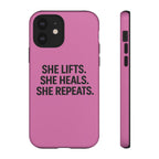 She lifts. She heals. She repeats. Tough Phone Cases