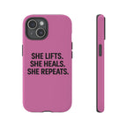 She lifts. She heals. She repeats. Tough Phone Cases