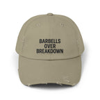 Barbells Over Breakdown: Unisex Distressed Cap