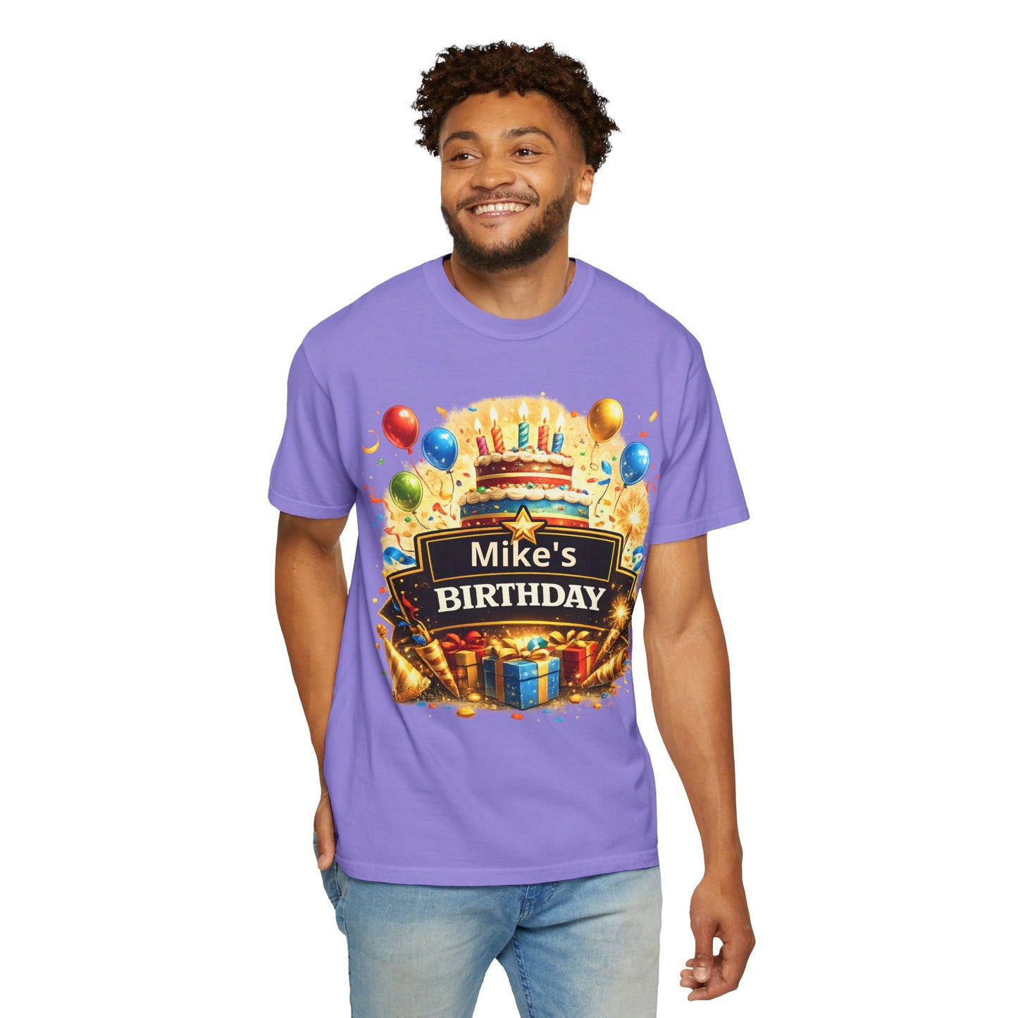 Custom Name Birthday T-Shirt – Get Up Show Up Never Give Up
