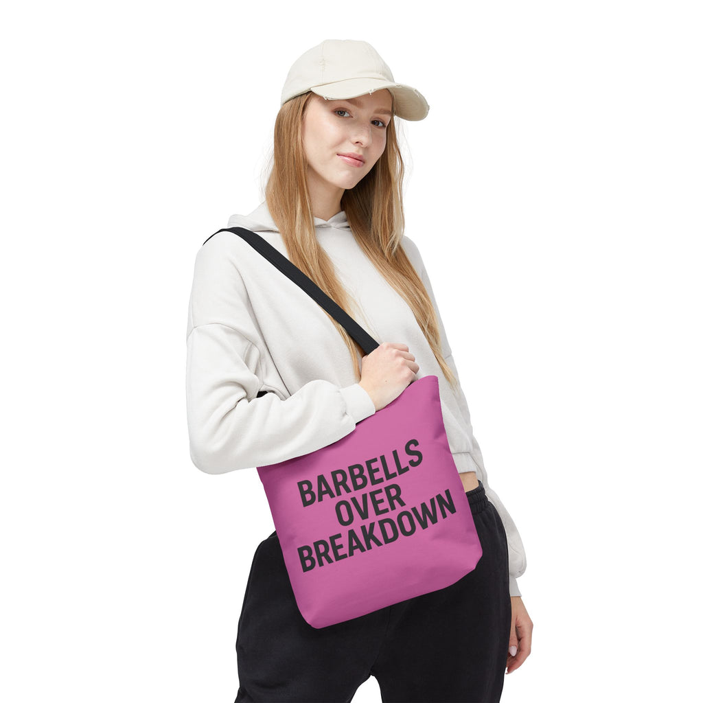 Barbells Over Breakdown Tote Bag