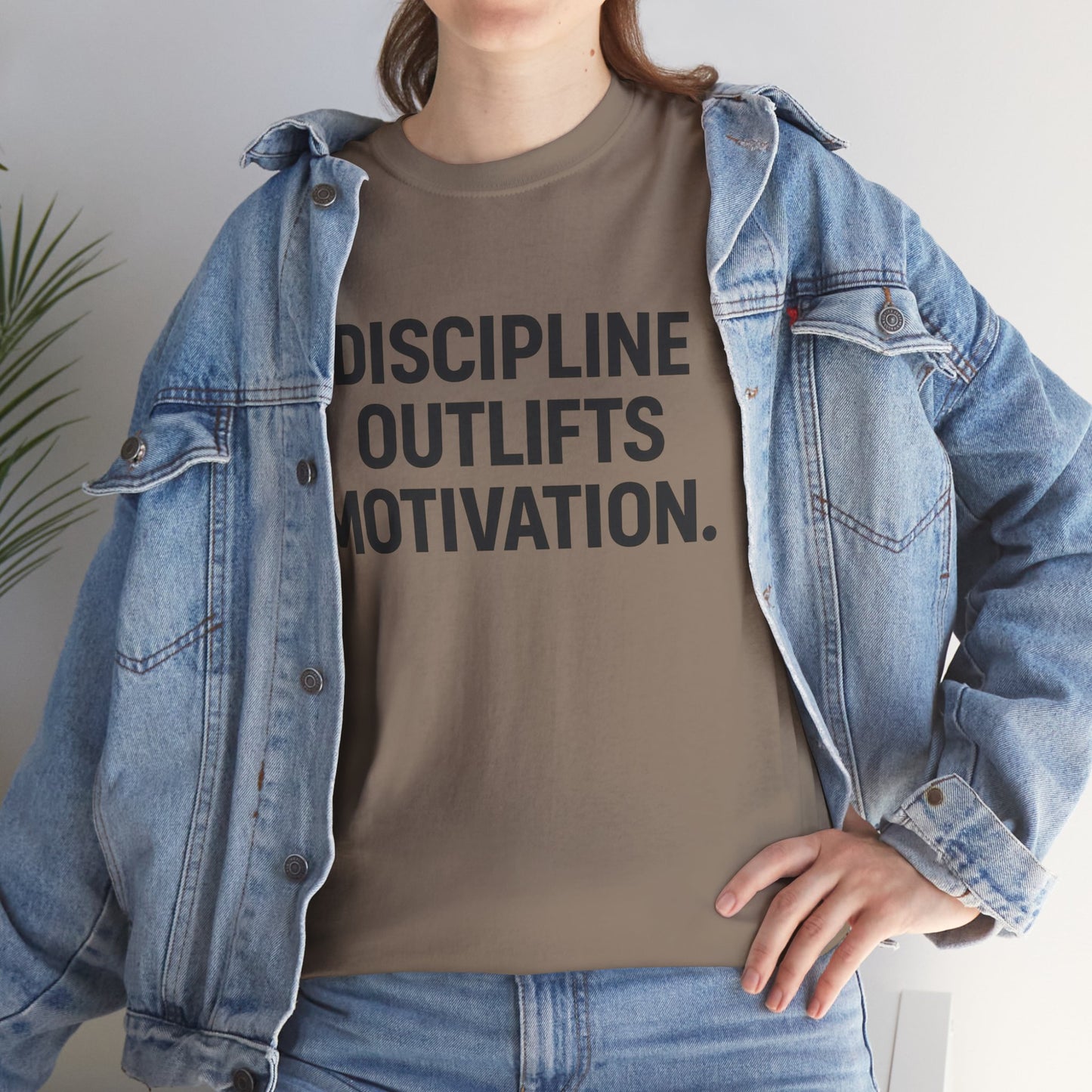 Discipline Outlifts Motivation. Unisex Heavy Cotton Tee